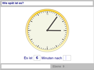 Aufgabenbild Modul Umgang mit der Uhr: Uhrzeit angeben